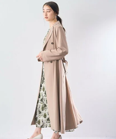 【SALE／30%OFF】YECCA VECCA 異素材MIXトレンチコート イェッカヴェッカ ジャケット・アウター トレンチコート グレー ネイビー ベージュ【送料無料】