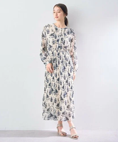 YECCA VECCA 【予約】フラワー柄プリーツワンピース イェッカヴェッカ ワンピース・ドレス その他のワンピース・ドレス ブラック グリーン【送料無料】