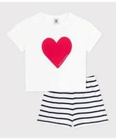 PETIT BATEAU 半袖パジャマ プチバトー インナー・ルームウェア パジャマ ホワイト【送料無料】