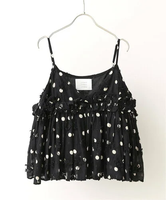 Spick & Span 《追加予約》crinkle crinkle crinkle 3D embroidery dot camisole CC-2509 スピックアンドスパン トップス キャミソール ブラック【送料無料】