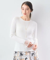 【SALE／30%OFF】YECCA VECCA 袖口シアーリブニット イェッカヴェッカ トップス ニット ブラック ブルー ベージュ ホワイト【送料無料】
