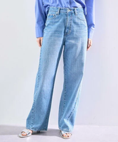 YECCA VECCA 【予約】ORGABITS切替ストレートデニムパンツ イェッカヴェッカ パンツ ジーンズ・デニムパンツ ブルー ネイビー【送料無料】