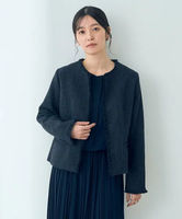 YECCA VECCA ツイードジャケット イェッカヴェッカ ジャケット・アウター テーラードジャケット・ブレザー ネイビー【送料無料】