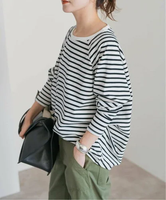 Spick & Span 《WEB限定追加予約》ボートネックバックタックプルオーバー スピックアンドスパン トップス カットソー・Tシャツ ブラック【送料無料】