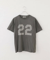 Spick & Span AUTHEN / オーセン NUMBERING FLOCKY T-SHIRT スピックアンドスパン トップス カットソー・Tシャツ グレー イエロー【送料無料】