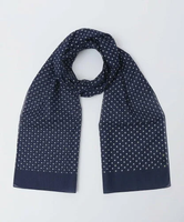 SHIPS MEN MARCEL LASSANCE: コットン シルク ドット ストール シップス ファッション雑貨 マフラー・ストール・ネックウォーマー ネイビー【送料無料】