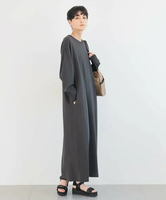 【SALE／20%OFF】BARNYARDSTORM カットロングワンピース バンヤードストーム ワンピース・ドレス ワンピース ベージュ グレー【送料無料】