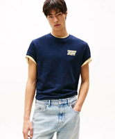 TOMMY JEANS レギュラーバブルバックショートスリーブTシャツ トミーヒルフィガー トップス カットソー・Tシャツ ネイビー ホワイト【送料無料】