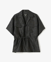 Bshop HAVERSACK ｜ ＜別注＞リネン 半袖プルオーバーシャツ WOMEN ビショップ トップス シャツ・ブラウス ブラック【送料無料】