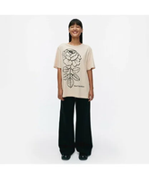 Marimekko Vihne Vihkiruusu Placement Tシャツ マリメッコ トップス シャツ・ブラウス ブラック【送料無料】
