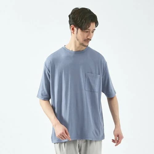 ABAHOUSE 【FLEX COOL】超接触冷感 スムース クルーネック Tシャツ