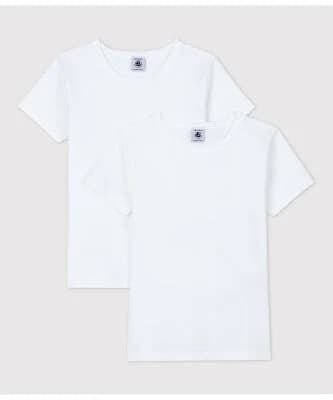 PETIT BATEAU ホワイト半袖Tシャツ2枚組