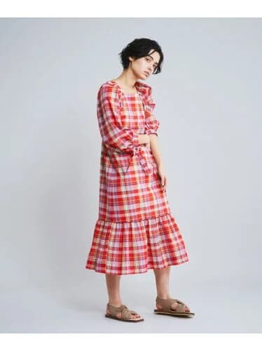 GRACE CONTINENTAL チェックオーガンワンピース