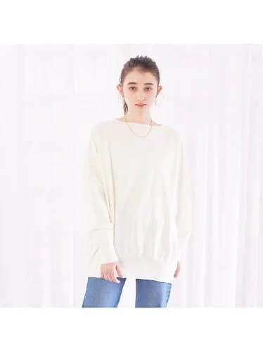 Rouge vif la cle クルーネックオーバープルオーバー