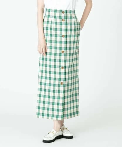 allureville 【セットアップ対応商品】カラーチェックハイウエストタイトスカート