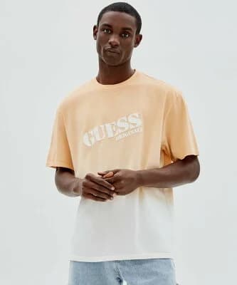 GUESS (M)Dip-Dye Logo Tee