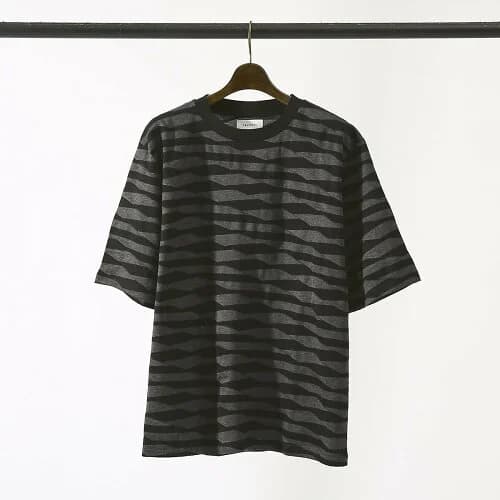 ABAHOUSE ブロークンボーダー ジャガード オーバーサイズ Tシャツ