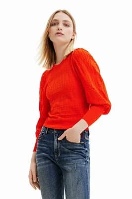 Desigual クロシェレリーフ セーター