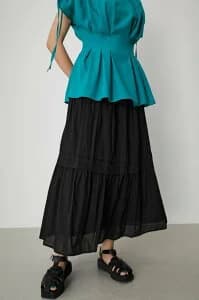 AZUL BY MOUSSY COTTON TIERED SKIRT