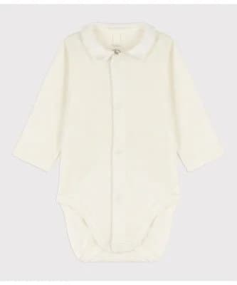 PETIT BATEAU 衿付きホワイト長袖ボディ