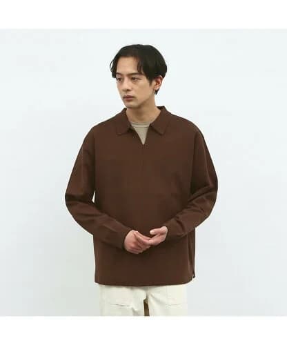 ABAHOUSE LASTWORD 【ナチュラルストレッチ】スキッパー ニットポロシャツ