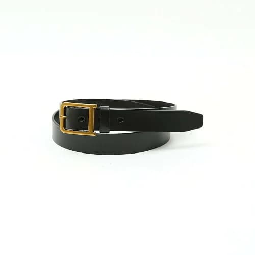 ABAHOUSE OILED LEATHER BLACK NARROW BELT