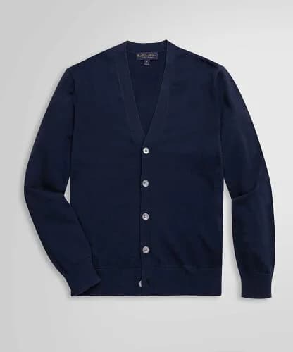 Brooks Brothers スーピマコットン Vネックカーディガン