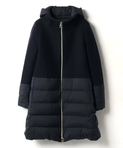 allureville 【HERNO(ヘルノー)】 コンビフーデッドスナップダウンコート