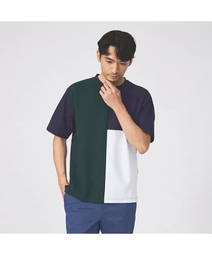 ABAHOUSE 【パネル切替】ポンチ 半袖 Tシャツ