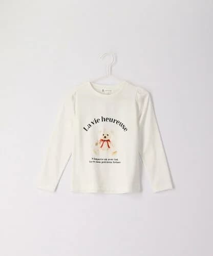 ROPE' PICNIC KIDS 【KIDS】肩ギャザーくま転写プリントロングTシャツ