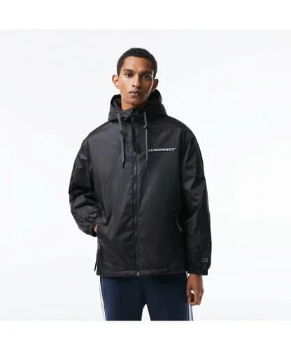 LACOSTE 撥水ナイロンジップアップフードジャケット