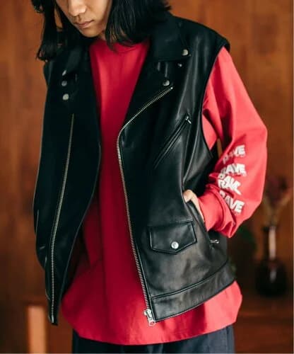 JOURNAL STANDARD ゴートレザー ライダース ベスト