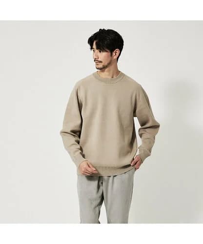 ABAHOUSE 【アクセントステッチ】サドルスリーブ ジャガード ニット プルオーバー