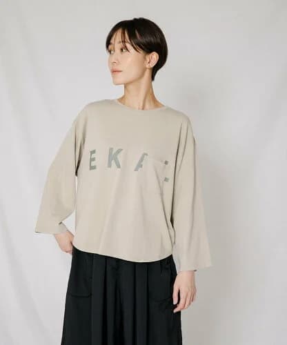 EKAL ロゴロングテール8分袖Tシャツ