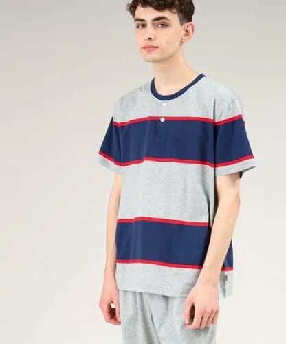 TAKEO KIKUCHI 半袖ラガーヘンリーネックシャツ