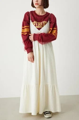 RODEO CROWNS WIDE BOWL 膨れジャガードキャミワンピース