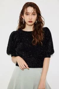 rienda ラメシャギーカーデKnit TOP