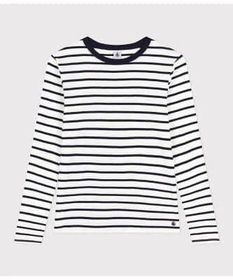 PETIT BATEAU マリニエールクルーネック長袖Tシャツ