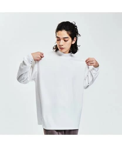 ABAHOUSE ジョーゼット モックネック カットソー / 長袖Tシャ