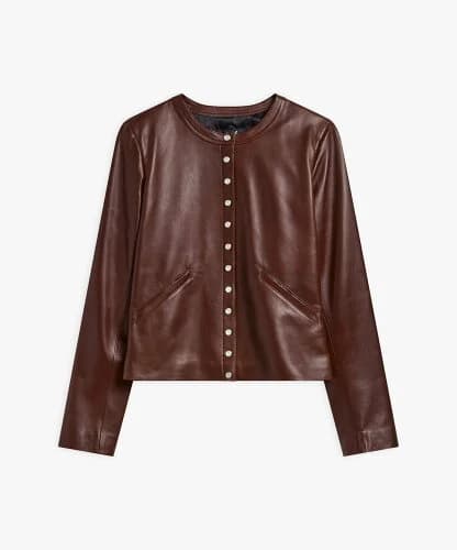 agnes b. CU32 VESTE レザーカーディガンプレッション