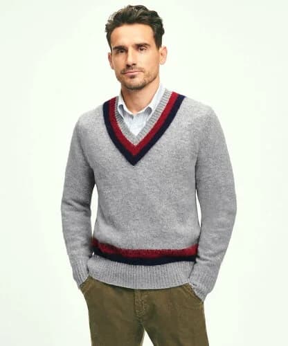 Brooks Brothers ブラッシュドウール Vネックテニスセーター