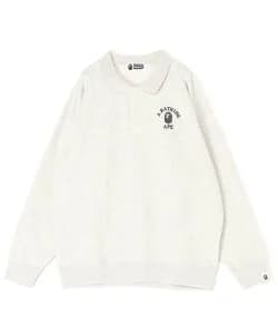 A BATHING APE COLLEGE L/S POLO SHIRT