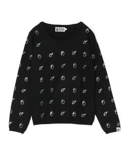 A BATHING APE CRYSTAL STONE BAPE KNIT SWEATER