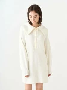 SNIDEL オフショルスキッパーミニニットワンピース