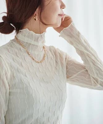 le.coeur blanc ウエーブ柄シアータートル