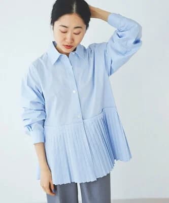 le.coeur blanc ＜手洗い可能＞MAISON MAVERICK プリーツ2wayシャツ