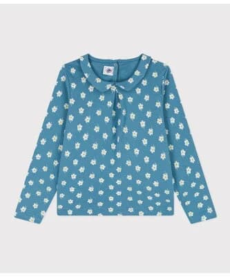 PETIT BATEAU プリント衿付きカットソー