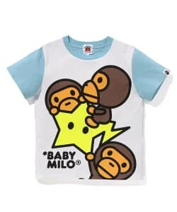 A BATHING APE BABY MILO STA GLOW IN THE DARK PANEL PRINT TEE