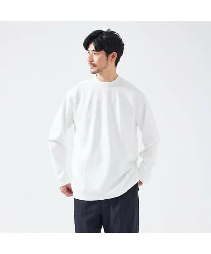 ABAHOUSE 【ミニカノコ】ダンボール モックネック 長袖Tシャツ