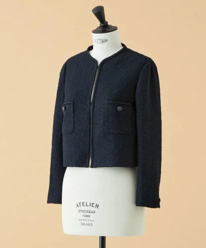 AMACA 【WEB・一部店舗限定】【ATELIER COLLECTION】スラブツイードノーカラージャケット